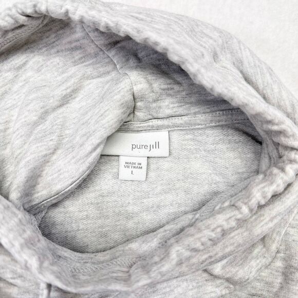 J Jill Pure Jill Cowl Neck Dress Size‎ Large Gray Jersey Casual Pullover Shift - Picture 5 of 9